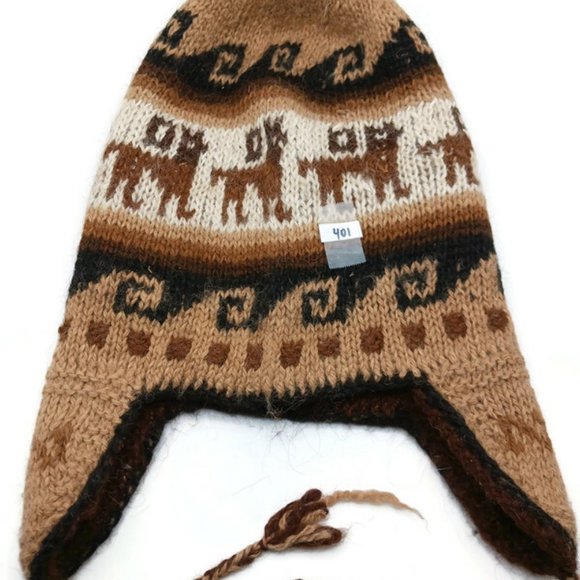 Unisex Hand Knitted Winter Alpaca Wool Chullo